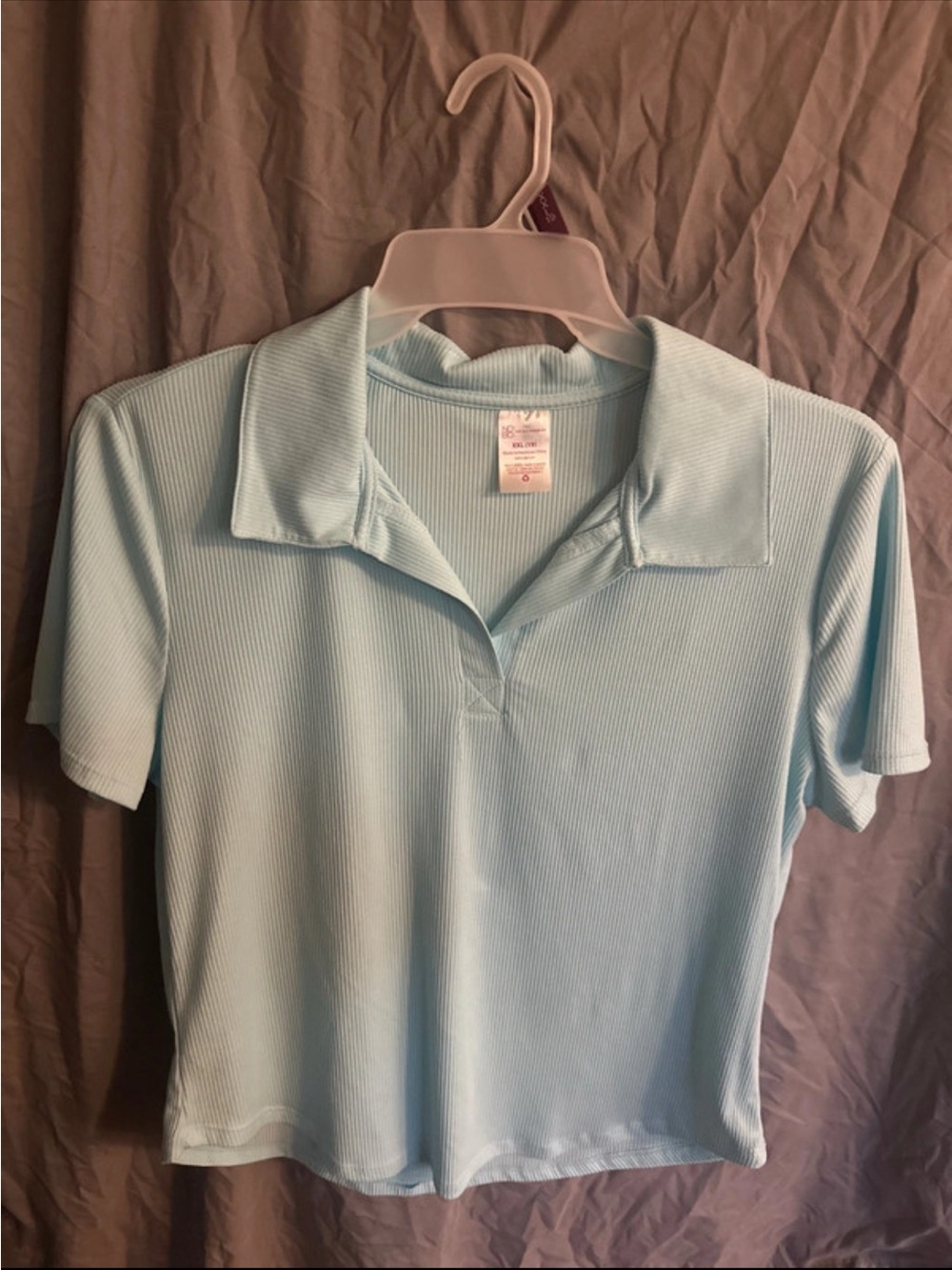 No Boundaries Light Blue Short Sleeve Button-Down Polo